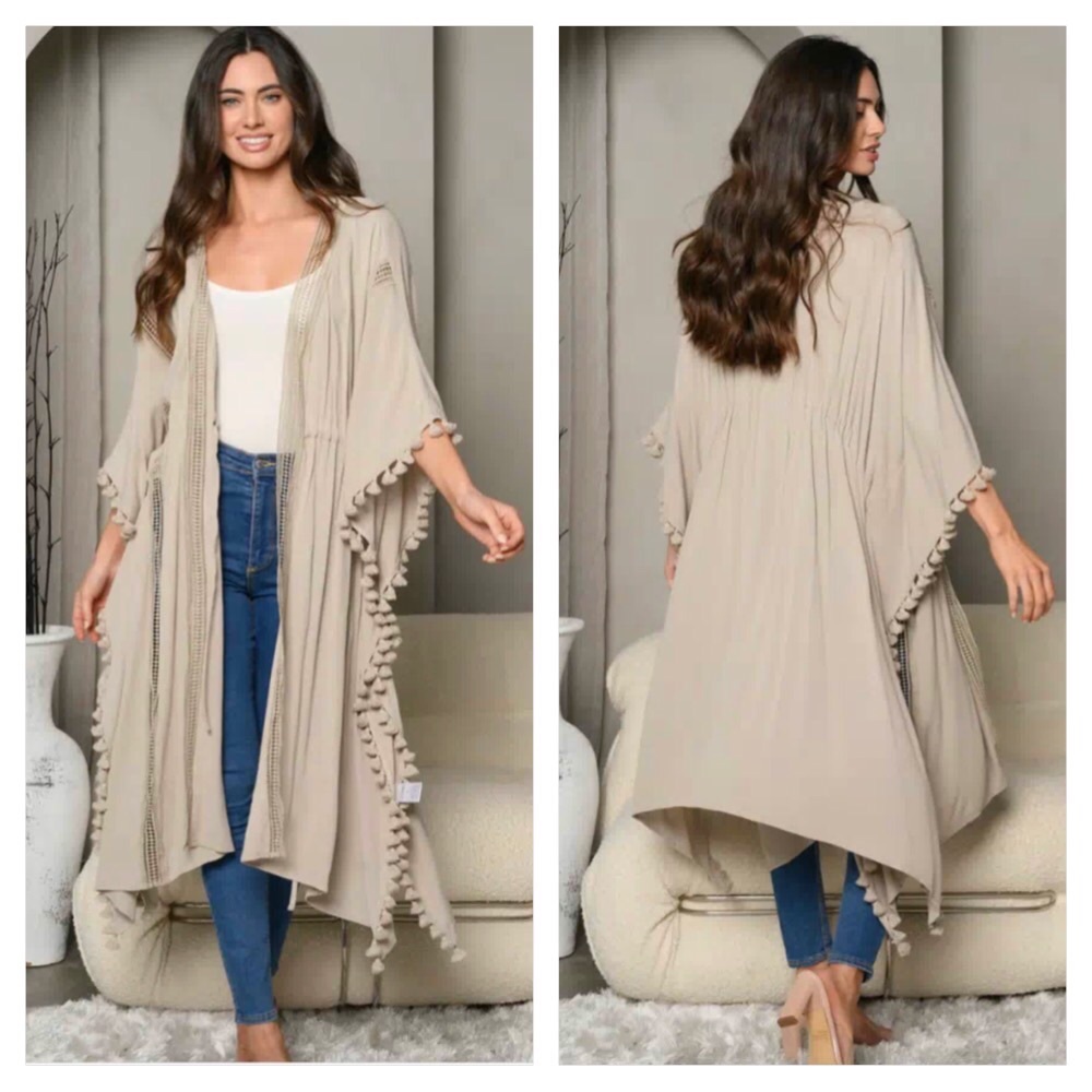 3/4 SLEEVE FRONT OPEN CARDIGAN